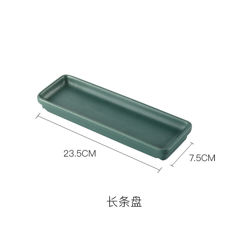 Long plate for home ceramic plate scandinavian dish plate western food plate rectangular flat plate sushi dessert plate tableware tray