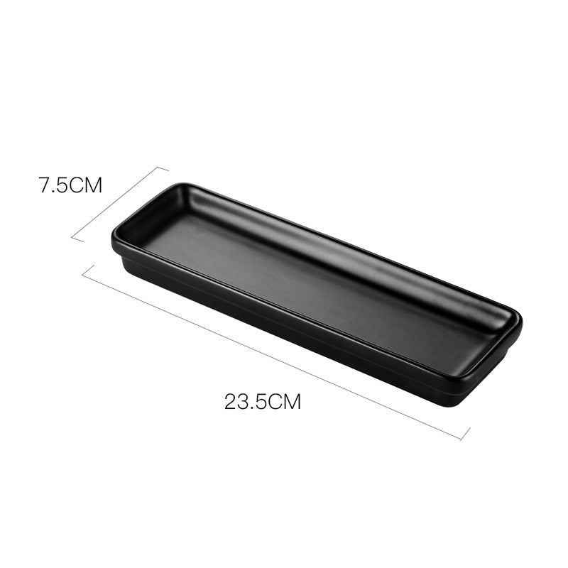 Long plate for home ceramic plate scandinavian dish plate western food plate rectangular flat plate sushi dessert plate tableware tray