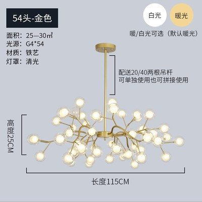 2019 new Internet celebrity firefly lighting atmospheric Nordic lamps postmodern simple dining room bedroom living room chandelier