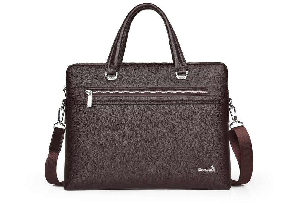 New men's fashion trend high-end laptop bag leather large-capacity bag briefcase messenger bag