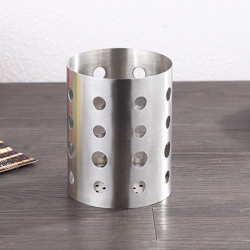 304 thickened non-magnetic stainless steel chopstick barrel kitchen storage cage rack drain chopstick box suit round barrel personalized