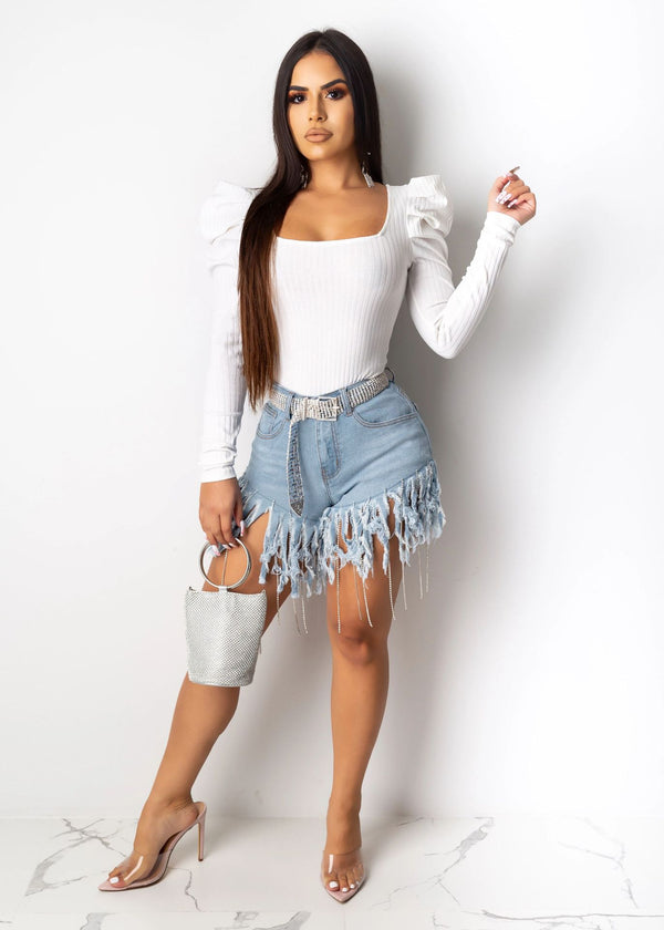 Cross-border wish amazon  heavy craft fringed diamond women's clothing new denim women's shorts straight pants