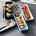 Long plate for home ceramic plate scandinavian dish plate western food plate rectangular flat plate sushi dessert plate tableware tray