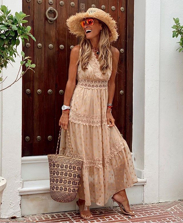 Summer new arrivals: women's sexy deep v sleeveless chiffon dress - patchwork midi dress for  &