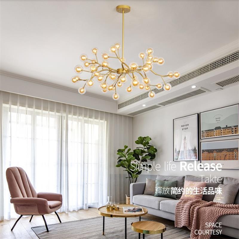 2019 new Internet celebrity firefly lighting atmospheric Nordic lamps postmodern simple dining room bedroom living room chandelier