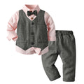 Export spring & fall new arrivals: children's vest, shirt, and pants gentleman's set - cross-border wholesale for boys and babies