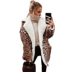 0002 leopard print jacket - european & american style women's outerwear