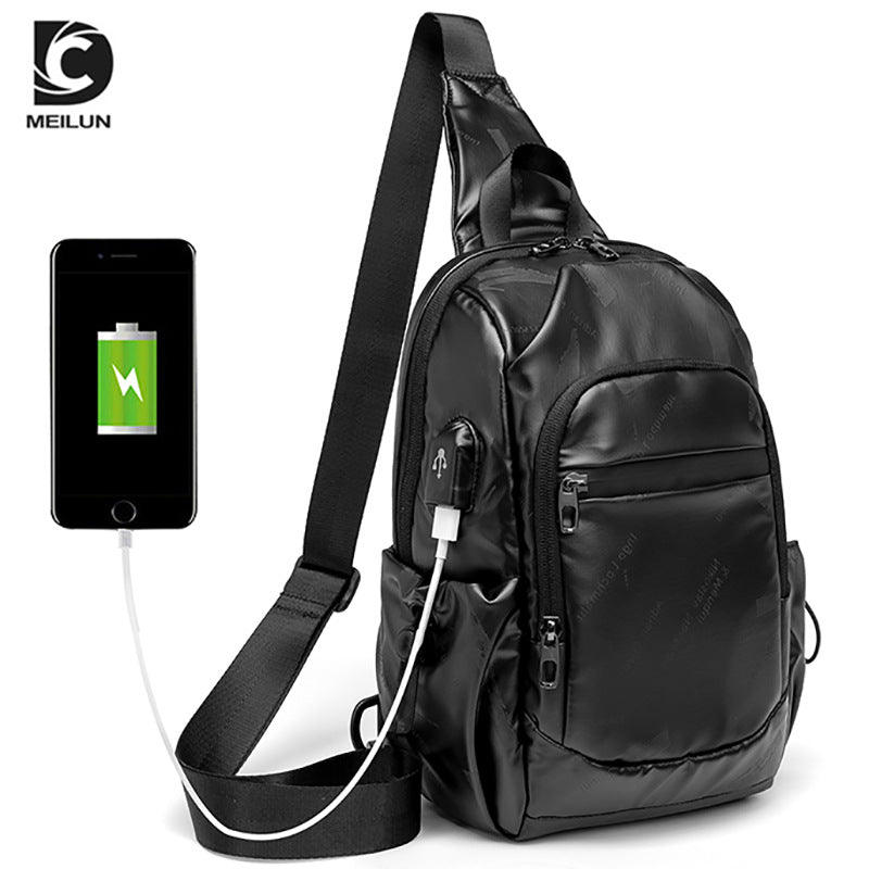 DC Meilun's new waterproof shoulder bag Korean version messenger bag trendy casual solid color ID bag soft men's bag