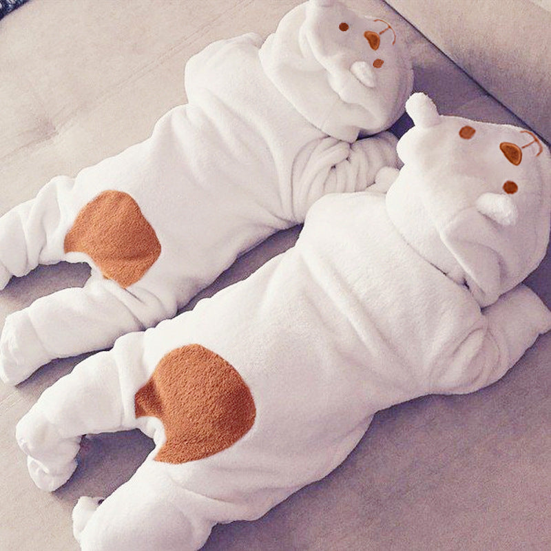 Bestselling winter thickened warm coral fleece baby romper - newborn footed bodysuit