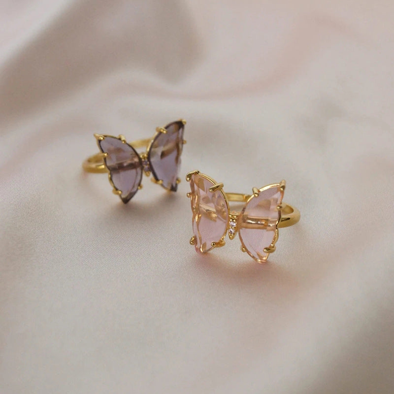 Gold-plated bow ring wholesale european and american cross-border jewelry women's stylish alloy niche fashion street style open ring