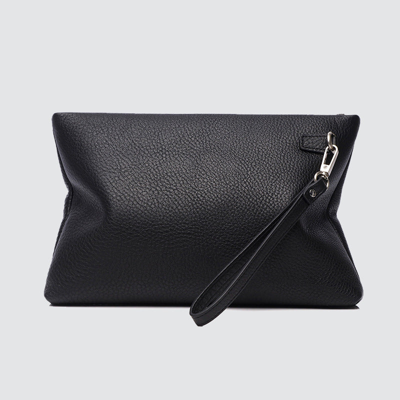 Popular men's handbag genuine leather luxury brand clutch bag casual portable clutch bag clutch bag plaid envelope bag