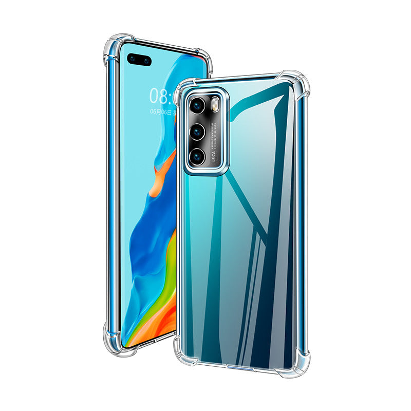 Suitable for iphone16promax thickened silicone anti-fall mobile phone case apple 11 four-corner transparent protective case manufacturer