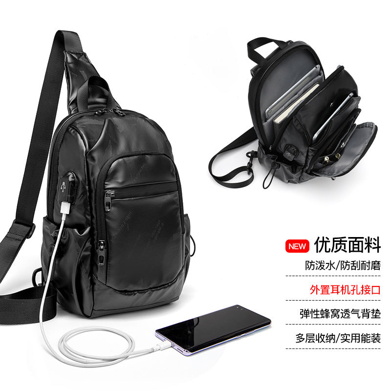 DC Meilun's new waterproof shoulder bag Korean version messenger bag trendy casual solid color ID bag soft men's bag