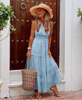 Summer new arrivals: women's sexy deep v sleeveless chiffon dress - patchwork midi dress for  &