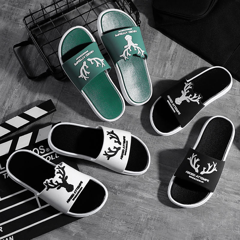 【dropshipping available】men's summer trendy korean style couple's flip-flops - indoor/outdoor home use, beach sandals
