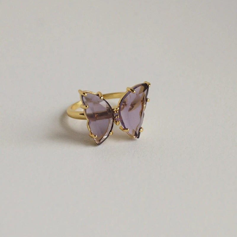 Gold-plated bow ring wholesale european and american cross-border jewelry women's stylish alloy niche fashion street style open ring