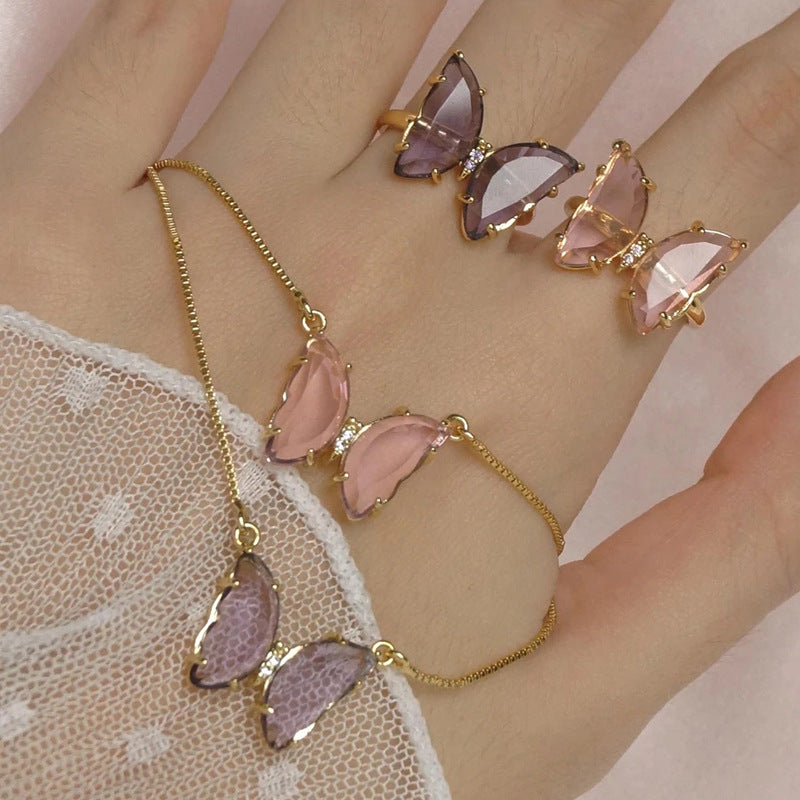 Gold-plated bow ring wholesale european and american cross-border jewelry women's stylish alloy niche fashion street style open ring