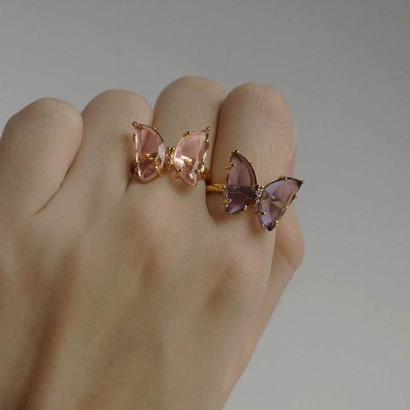 Gold-plated bow ring wholesale european and american cross-border jewelry women's stylish alloy niche fashion street style open ring