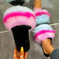 2024 european and american export plus size fuzzy slippers - women's warm, colorful, thick-soled, home cotton slippers - in stock