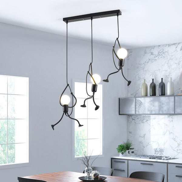 Retro wrought iron chandelier restaurant cafe clothing store living room chandelier decoration modern creative villain lamps
