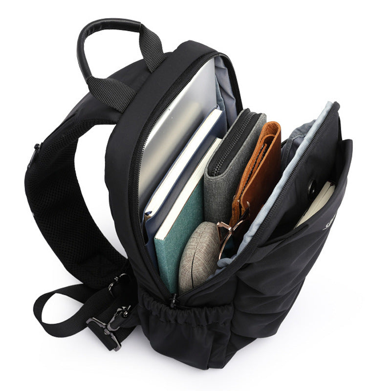 New Men's Breast Bag Shoulder Bag Men's Bag Large Capacity Multifunctional Small Backpack Fashion Korean Edition Trendy Cool Men's Bag