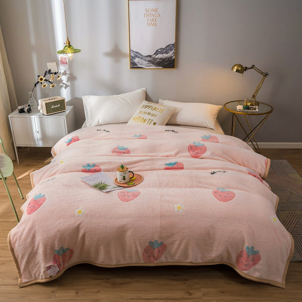 Snowflake fleece blanket Farai fleece sheet person double gift thickened coral fleece autumn and winter sleeping lunch break blanket wholesale