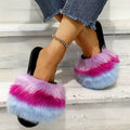 2024 european and american export plus size fuzzy slippers - women's warm, colorful, thick-soled, home cotton slippers - in stock