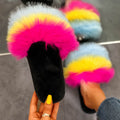 2024 european and american export plus size fuzzy slippers - women's warm, colorful, thick-soled, home cotton slippers - in stock