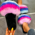 2024 european and american export plus size fuzzy slippers - women's warm, colorful, thick-soled, home cotton slippers - in stock