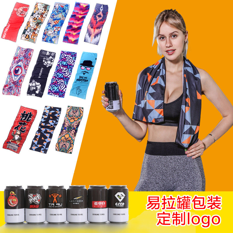 Wholesale cooling sports towel - sweat absorbent, quick-drying, ice towel for gym, men's use, ideal for badminton, running, basketball training