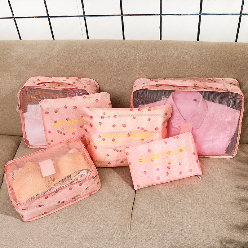 Spot wholesale six-piece set storage bag clothes storage bag travel supplies underwear bra finishing bag travel set