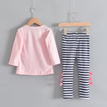 European and american spring new girls' export pure cotton long-sleeved striped pants set, girls' autumn and winter export korean style children's clothing