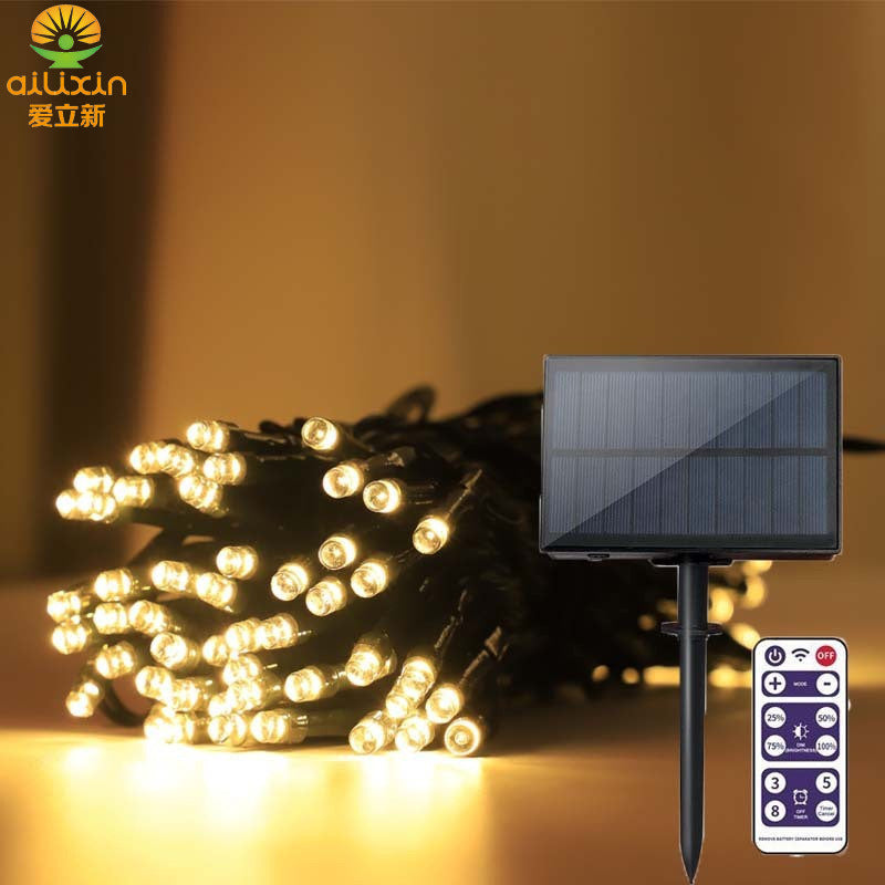 [Processing customization] Remote control solar led light string outdoor waterproof garden garden decoration star string light