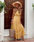 Summer new arrivals: women's sexy deep v sleeveless chiffon dress - patchwork midi dress for  &