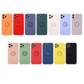 Suitable for iphone17 mobile phone case apple 15 liquid silicone creative stand ring 16 fine hole all-inclusive protective cover
