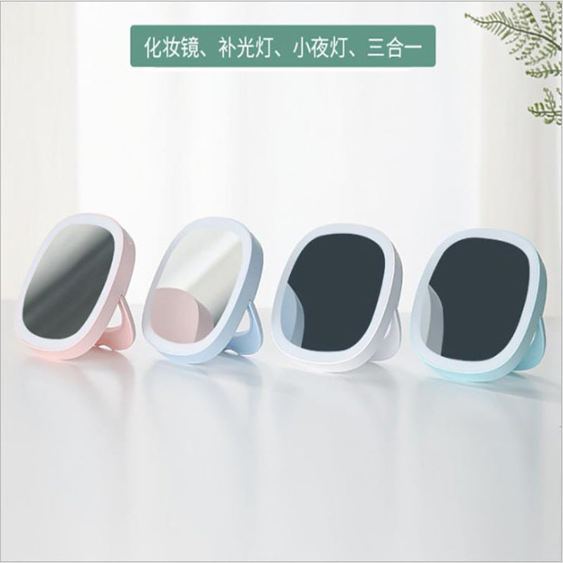 Candy dressing table makeup mirror portable beauty fill light handheld mini led makeup mirror mini handheld