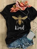 2025 cross-border kind big bee print women's t-shirt, loose fit european and american style top, women's t-shirt, hot-selling european and american cross-border style