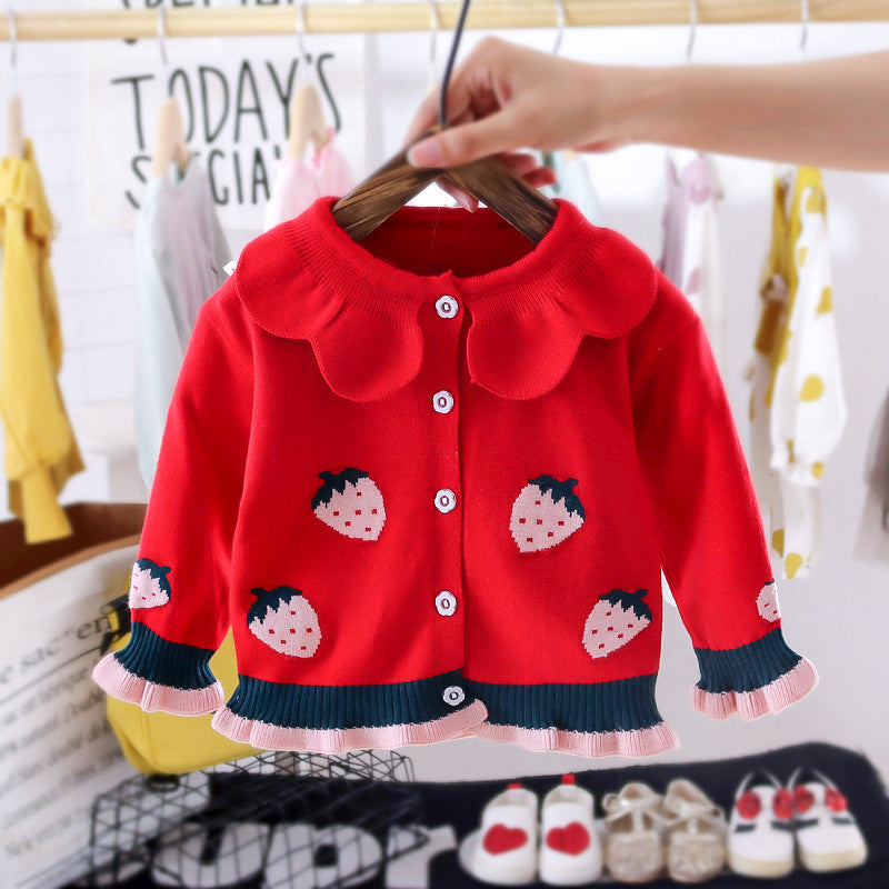 Girls' trendy outfit set: 2020 new style baby girl knitted cardigan and tulle skirt princess two-piece set
