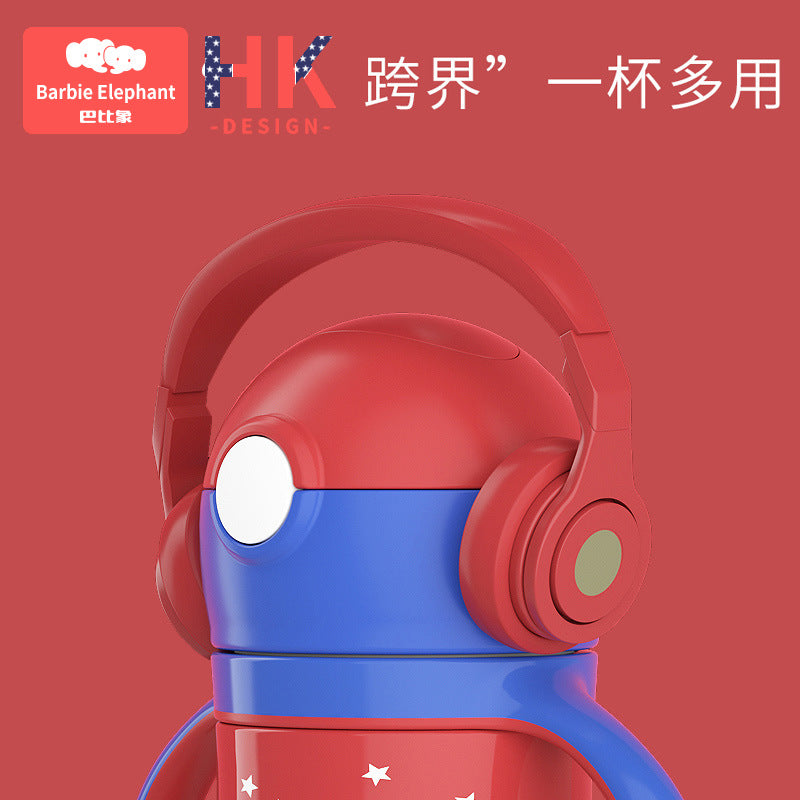 Bao hui children's insulated sippy cup with straw - dual-use baby thermos bottle, training cup, stainless steel water bottle for toddlers