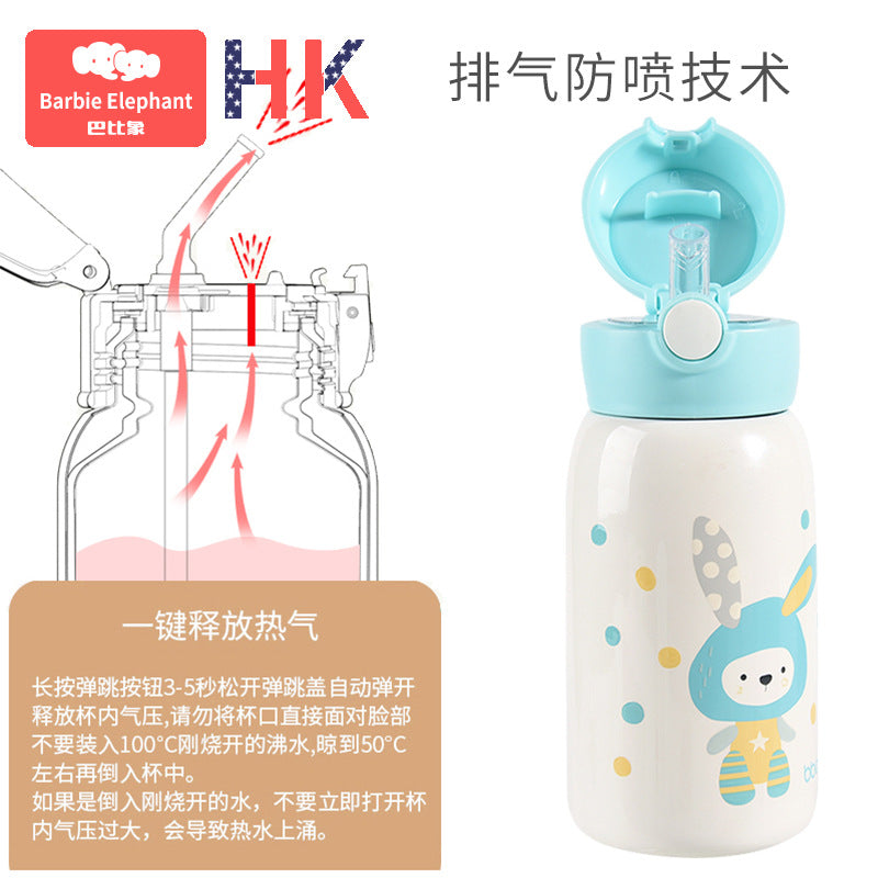 Bao hui children's insulated sippy cup with straw - dual-use baby thermos bottle, training cup, stainless steel water bottle for toddlers