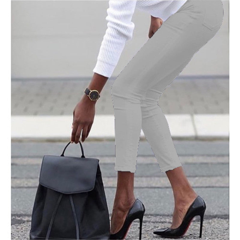 Ebay  best selling pencil pants women's casual pants fashion plus size cross-border skinny jeans women's fall and winter new