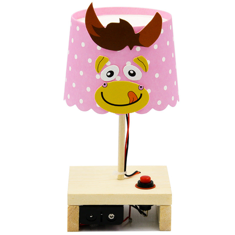 Science experiment DIY cartoon desk lamp technology small production stem maker educational material package students, children's handmade