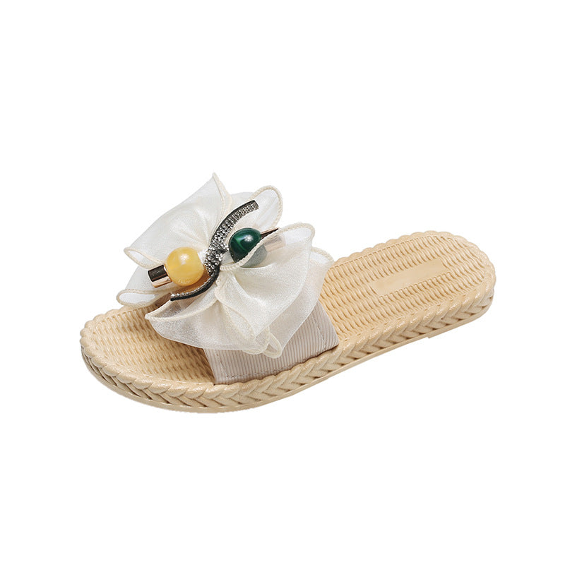 Women's summer new floral slippers - outdoor wear, soft sole, student sandals, unique anti-slip fashion flip-flops