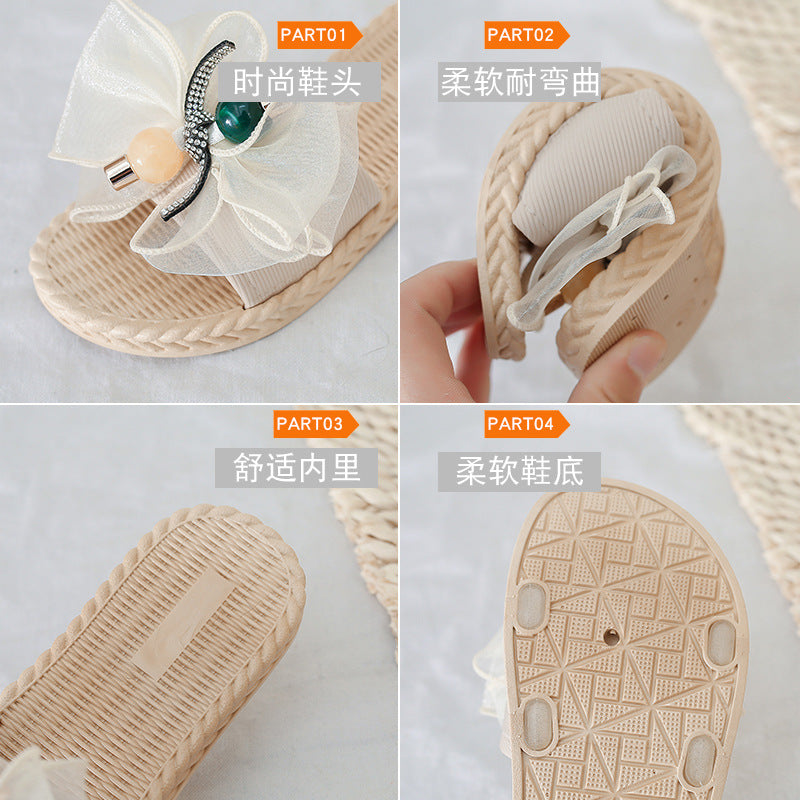 Women's summer new floral slippers - outdoor wear, soft sole, student sandals, unique anti-slip fashion flip-flops