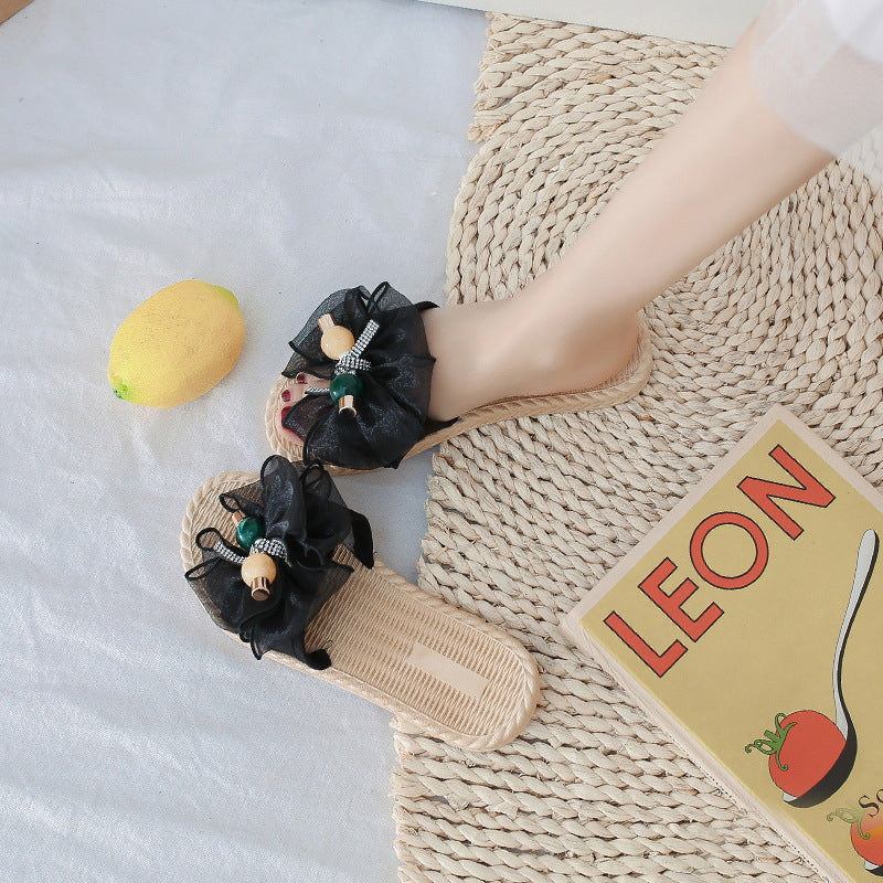 Women's summer new floral slippers - outdoor wear, soft sole, student sandals, unique anti-slip fashion flip-flops