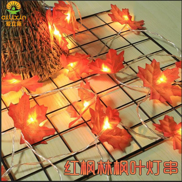 simulated maple leaf light string usb thanksgiving maple leaf battery light string outdoor led decorative maple leaf light string