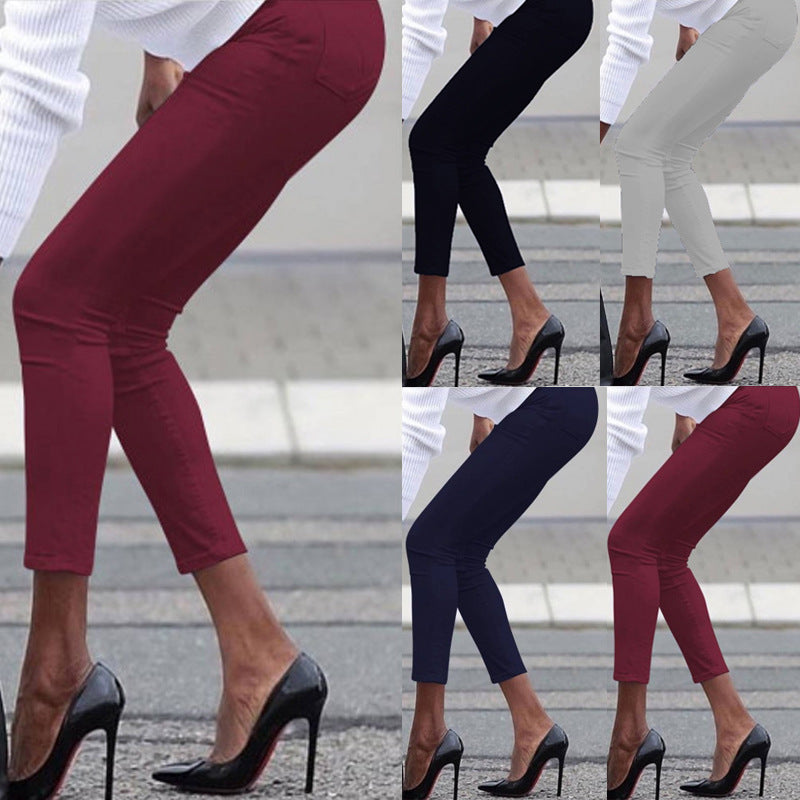 Ebay  best selling pencil pants women's casual pants fashion plus size cross-border skinny jeans women's fall and winter new