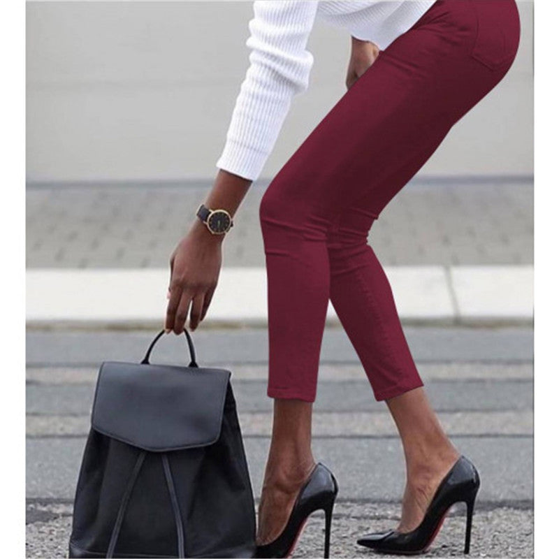 Ebay  best selling pencil pants women's casual pants fashion plus size cross-border skinny jeans women's fall and winter new
