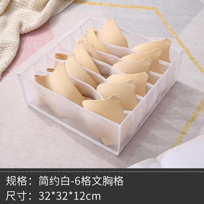 Mesh transparent wardrobe nylon underwear underwear drawer fabric storage box household socks storage bag wholesale