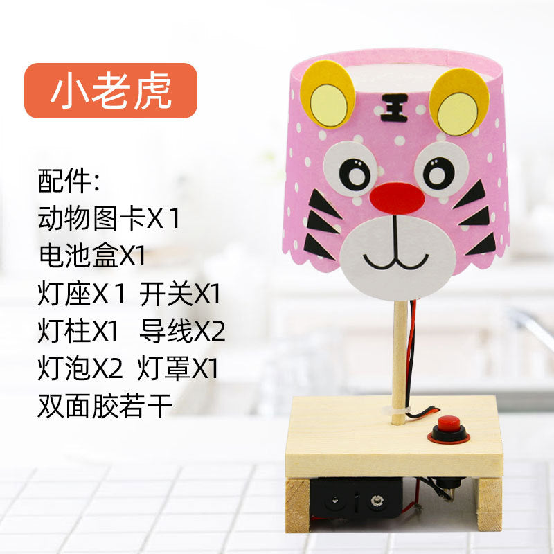 Science experiment DIY cartoon desk lamp technology small production stem maker educational material package students, children's handmade
